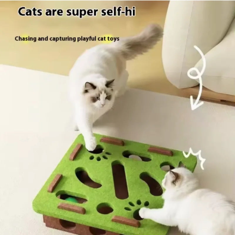 Juguete Interactivo Laberinto de Fieltro para Gatos con Bola