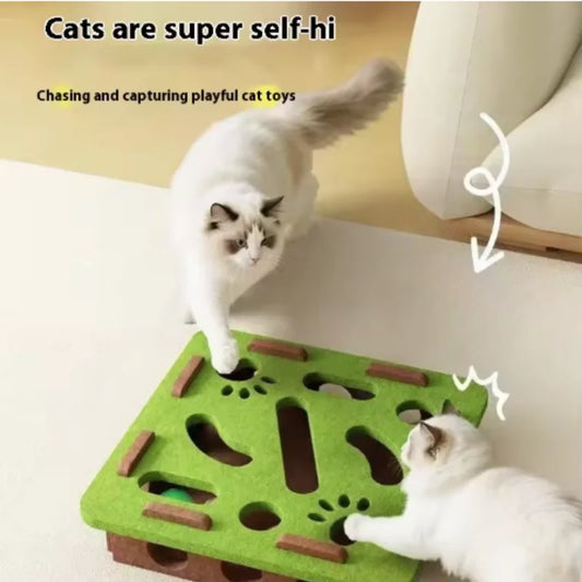 Juguete Interactivo Laberinto de Fieltro para Gatos con Bola