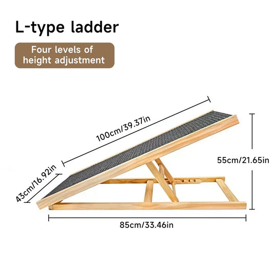 Escalera de madera para perro y gato, pendiente para sofá cama, marco de escalada ajustable para interiores, rampa de escalada portátil y plegable para mascotas