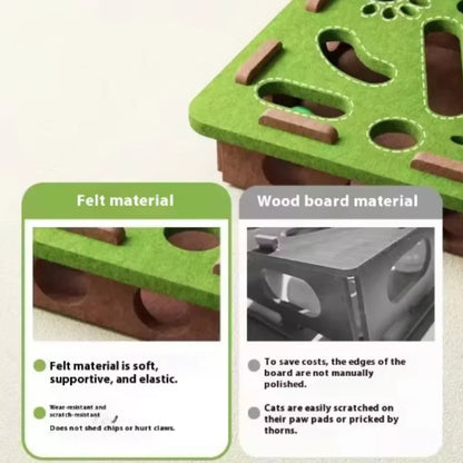 Juguete Interactivo Laberinto de Fieltro para Gatos con Bola