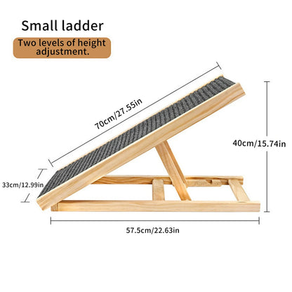 Escalera de madera para perro y gato, pendiente para sofá cama, marco de escalada ajustable para interiores, rampa de escalada portátil y plegable para mascotas