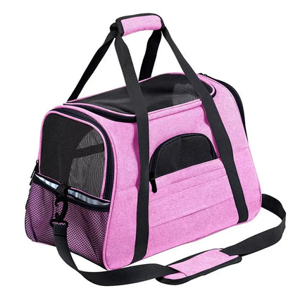 Prowalk Transportín para gato Mediano, Seguridad y Comodidad en tus Viajes, Prepara a tu mascota para aventuras seguras y cómodas con nuestra Bolsa de transporte de animales, Transpontines para mascota en color azul turquesa, rosa, Morado