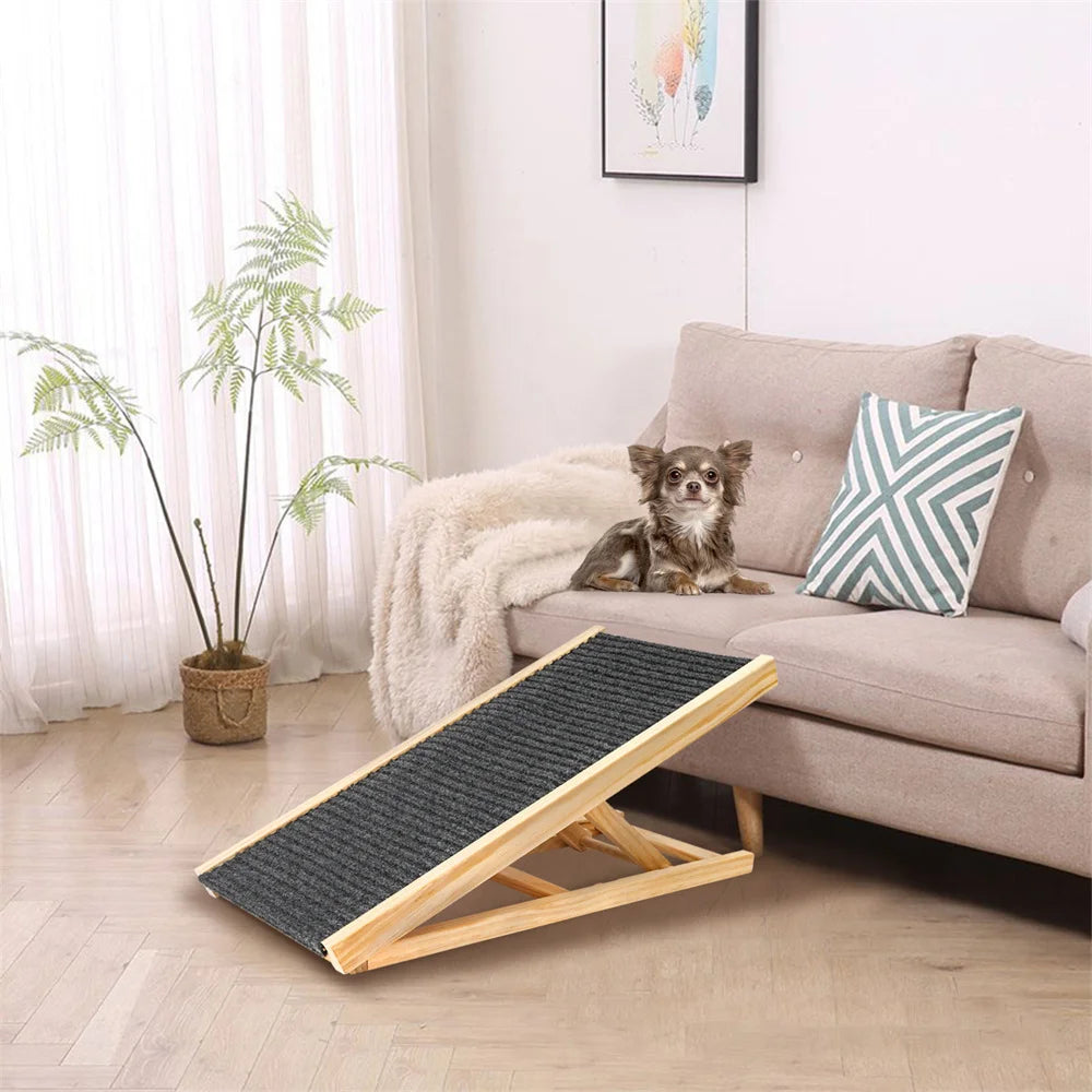 Escalera de madera para perro y gato, pendiente para sofá cama, marco de escalada ajustable para interiores, rampa de escalada portátil y plegable para mascotas