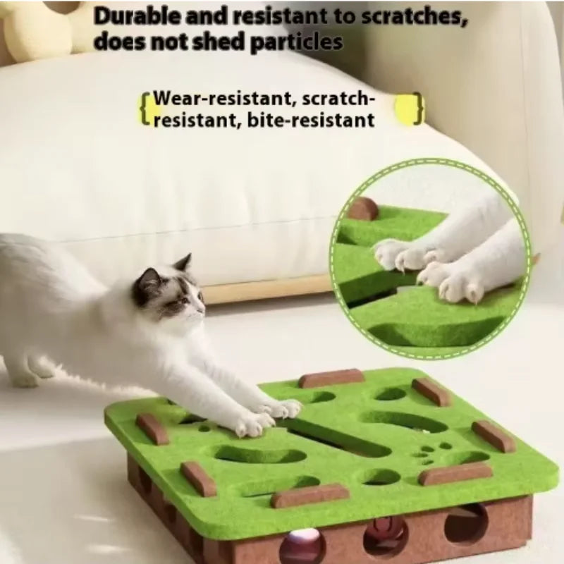 Juguete Interactivo Laberinto de Fieltro para Gatos con Bola