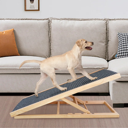 Escalera de madera para perro y gato, pendiente para sofá cama, marco de escalada ajustable para interiores, rampa de escalada portátil y plegable para mascotas
