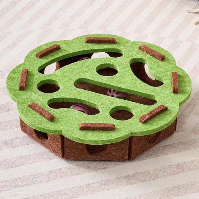 Juguete Interactivo Laberinto de Fieltro para Gatos con Bola