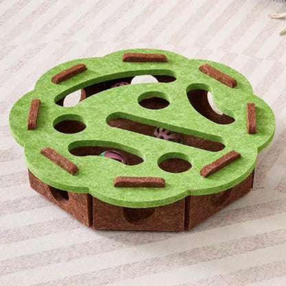 Juguete Interactivo Laberinto de Fieltro para Gatos con Bola